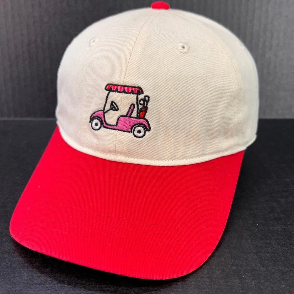 Pink Golf Cart Womens Cream Red Frasier Sterling Sport Baseball Cap OSFM